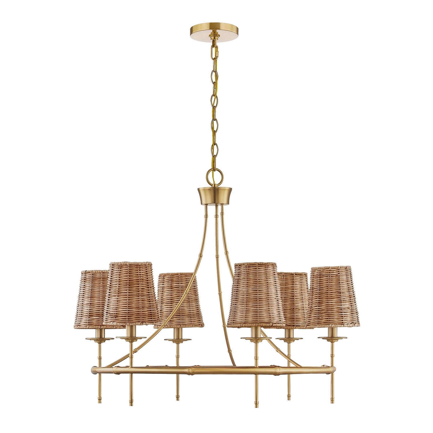 Savoy House - 1-3961-6-322 - Six Light Chandelier - Ashbury - Warm Brass