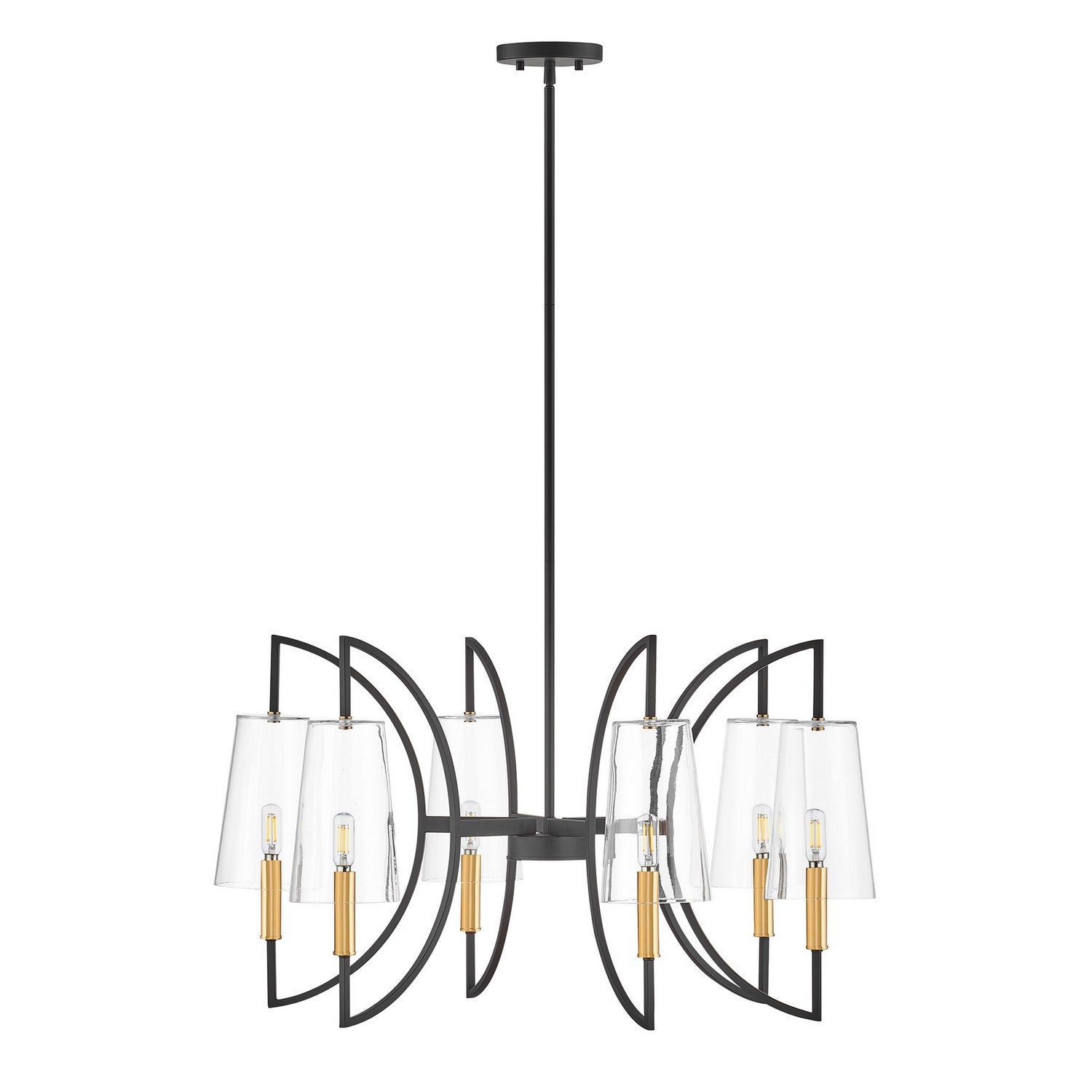 Savoy House - 1-7168-6-143 - Six Light Chandelier - Hanley - Matte Black and Warm Brass