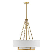 Savoy House - 7-4999-4-322 - Four Light Pendant - Brentwood - Warm Brass