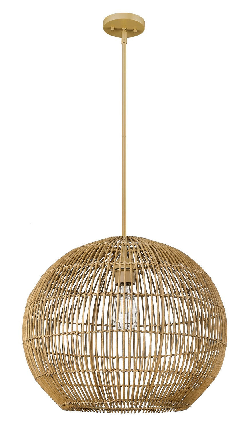 Acclaim Lighting - IN20006WK - One Light Pendant - Berkshire - Tan Metal with Camel Rattan