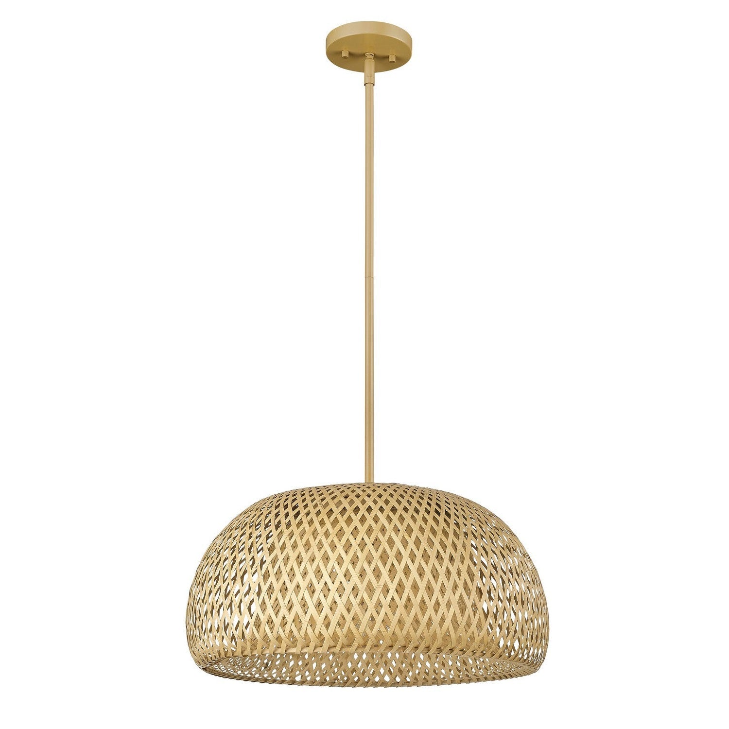 Acclaim Lighting - IN20007WK - One Light Pendant - Berkshire - Tan Metal with Natural Bamboo