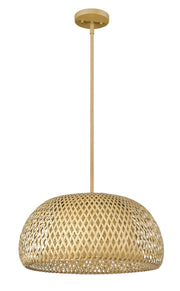 Acclaim Lighting - IN20007WK - One Light Pendant - Berkshire - Tan Metal with Natural Bamboo