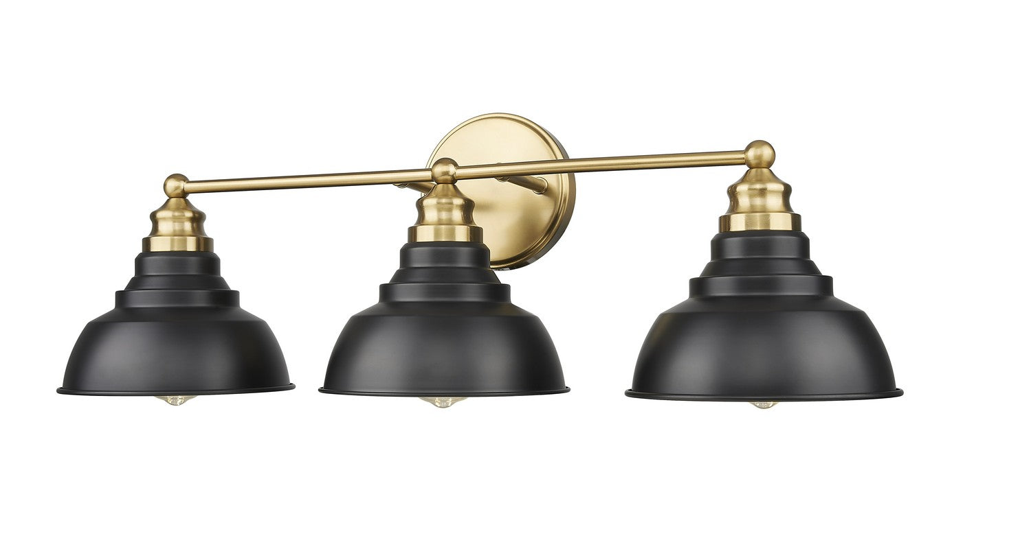 Acclaim Lighting - IN40028BK - Three Light Vanity - Bishop - Matte Black and Brass