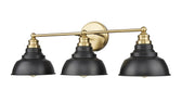 Acclaim Lighting - IN40028BK - Three Light Vanity - Bishop - Matte Black and Brass