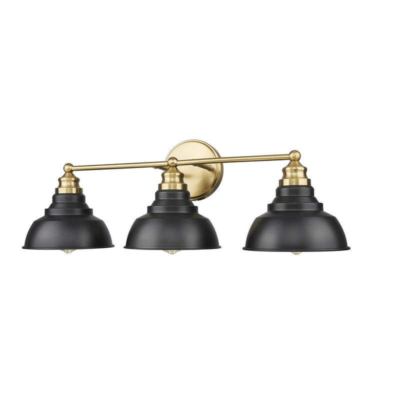 Acclaim Lighting - IN40028BK - Three Light Vanity - Bishop - Matte Black and Brass
