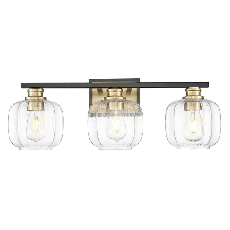Acclaim Lighting - IN40032BK - Three Light Vanity - Oxley - Matte Black and Brass