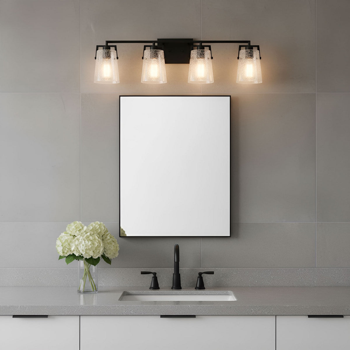 Visual Comfort Studio - DJV1034MBKCKG - Four Light Vanity - Crofton - Midnight Black