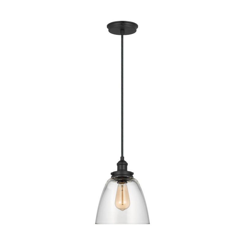Visual Comfort Studio - P1349MBK - One Light Pendant - Baskin - Midnight Black