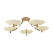 Troy Lighting - C1160-PBR/SSD - Five Light Semi Flush Mount - Wolfe - Patina Brass/Soft Sand