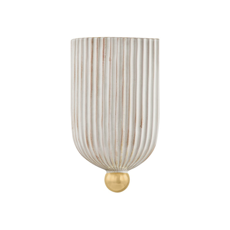Mitzi - H1056101-AGB/CFC - One Light Wall Sconce - Amira - Aged Brass/Ceramic Fluted Cream