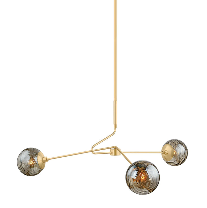 Mitzi - H1057803-AGB - Three Light Chandelier - Nyla - Aged Brass