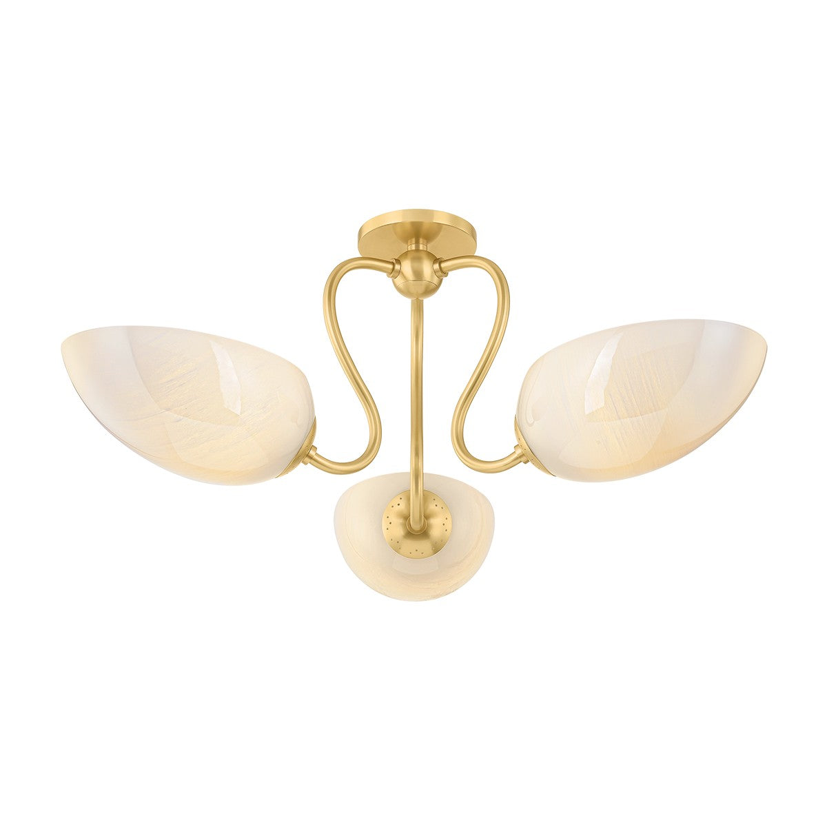 Mitzi - H1064603-AGB - Three Light Semi Flush Mount - Reva - Aged Brass
