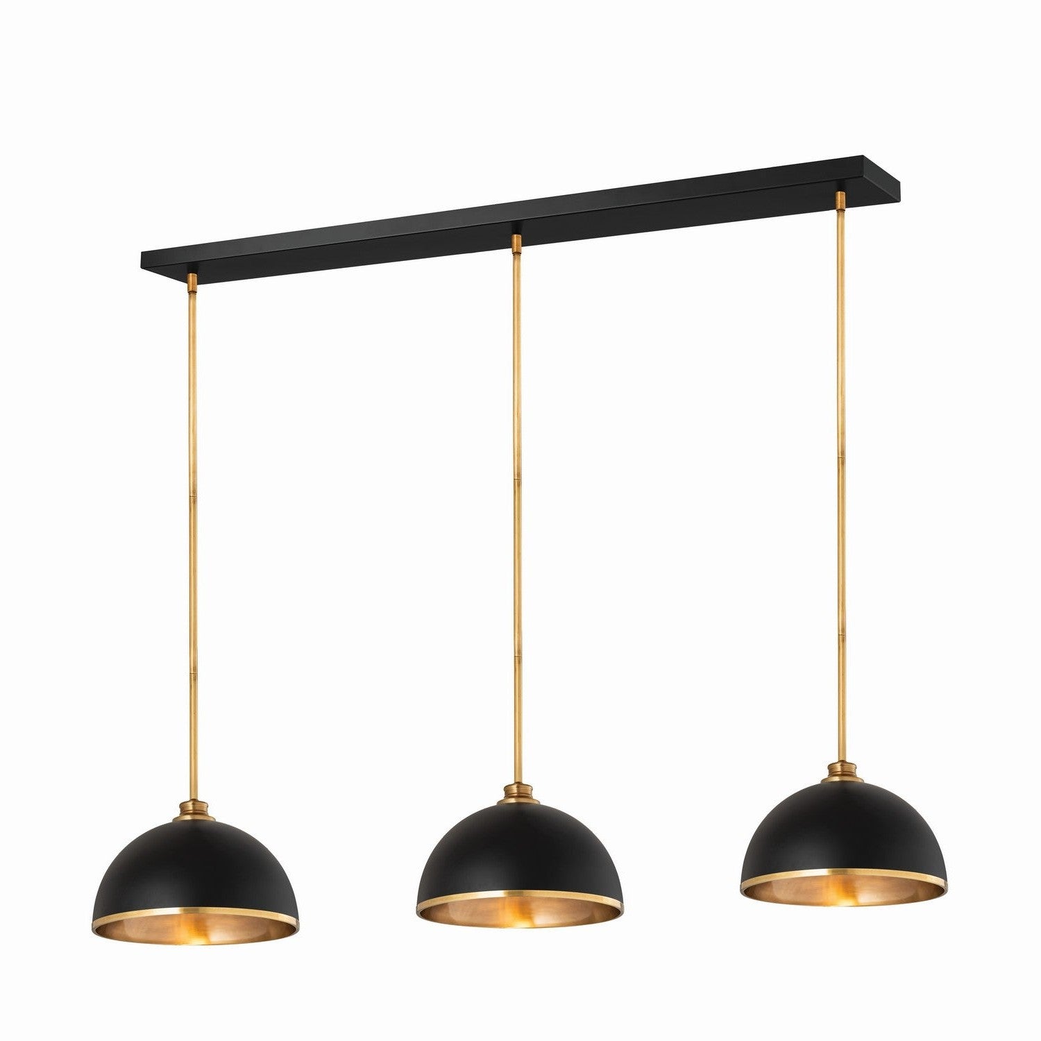 Z-Lite - 1004P14-3L-MB-RB - Three Light Pendant - Landry - Matte Black + Rubbed Brass