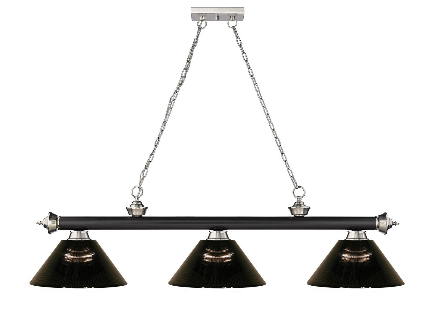 Z-Lite - 2306-3MB-BN-ARS - Three Light Billiard - Cordon - Matte Black + Brushed Nickel