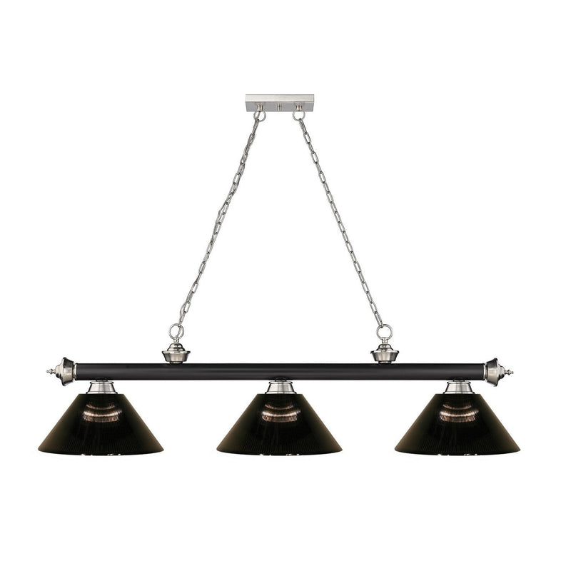 Z-Lite - 2306-3MB-BN-ARS - Three Light Billiard - Cordon - Matte Black + Brushed Nickel