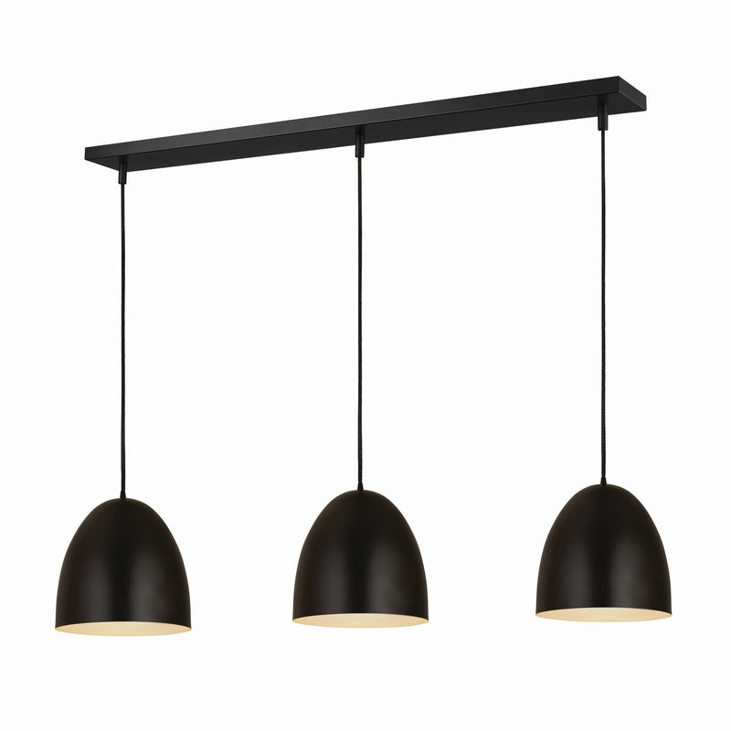 Z-Lite - 6012P12-3L-SBK - Three Light Pendant - Z-Studio - Satin Black