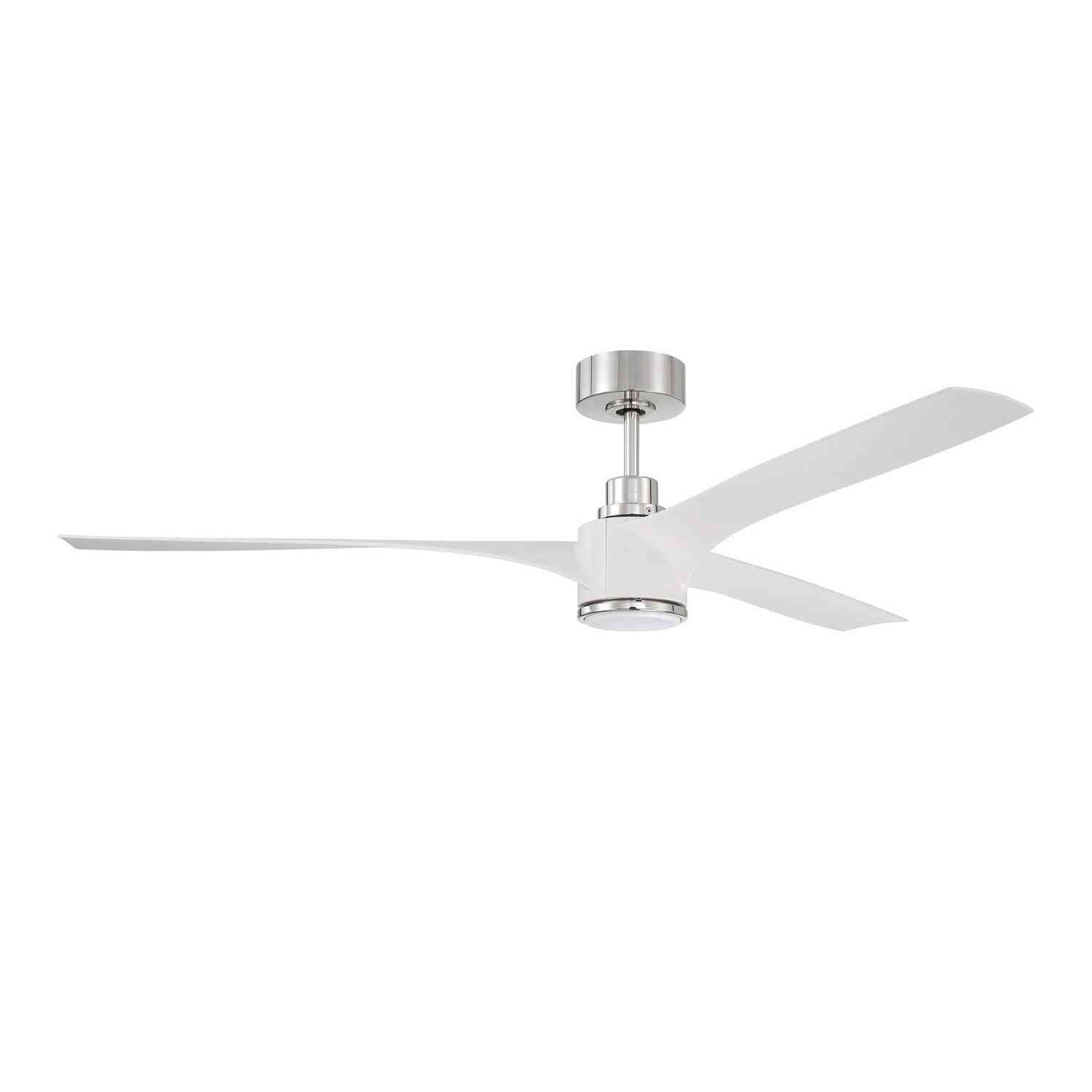 Craftmade - PHB60WPLN3-NWF - 60" Ceiling Fan - Phoebe 60" Indoor Ceiling Fan without Wifi - White/Polished Nickel