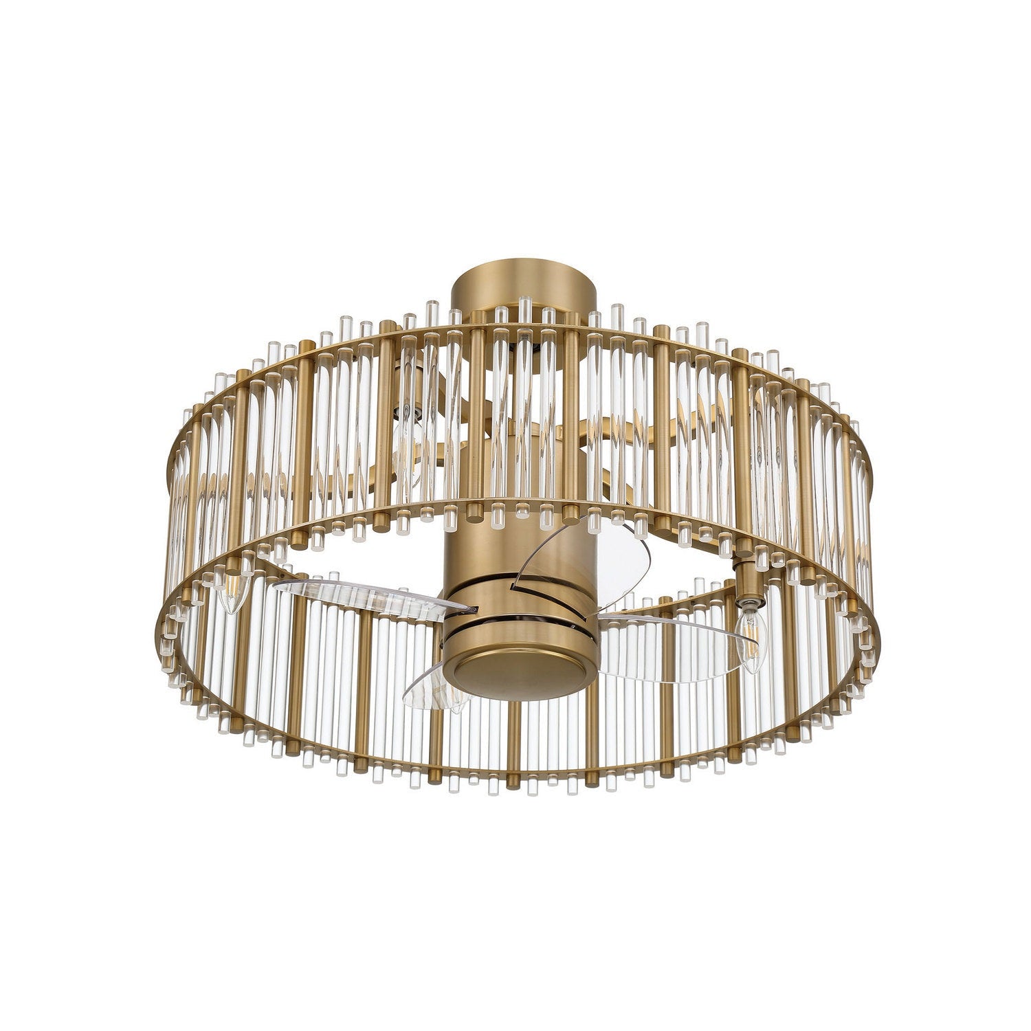 Craftmade - RVL28SB4-NWF - 24" Ceiling Fan - Reveal 24" Fandelier no Wifi - Satin Brass