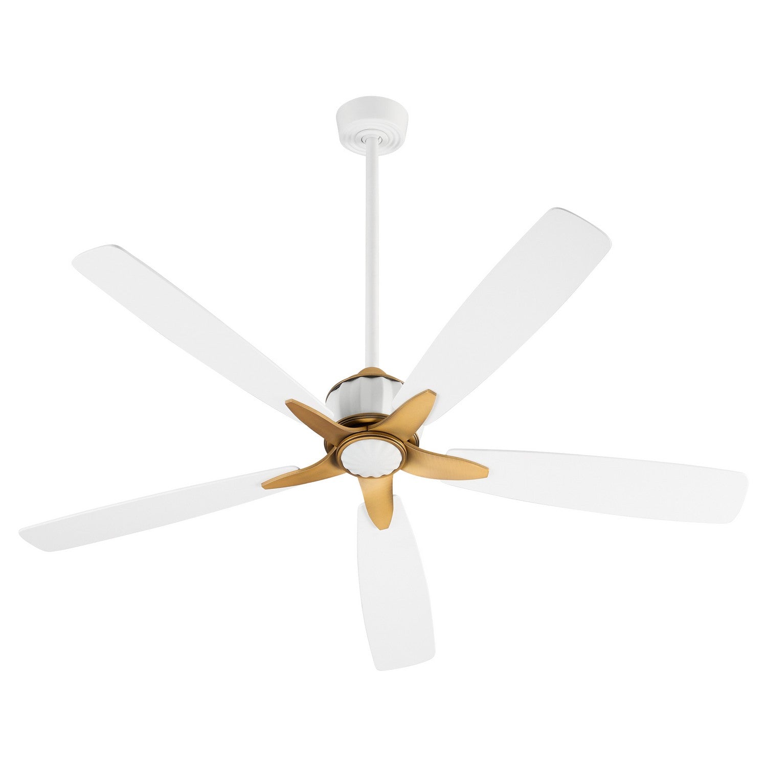 Quorum - 23605-0847 - 60"Ceiling Fan - Ophelia - Studio White|Brushed Brass