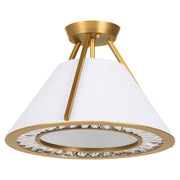Quorum - 2382-3-47 - Three Light Semi-Flush Mount - Gorham - Brushed Brass