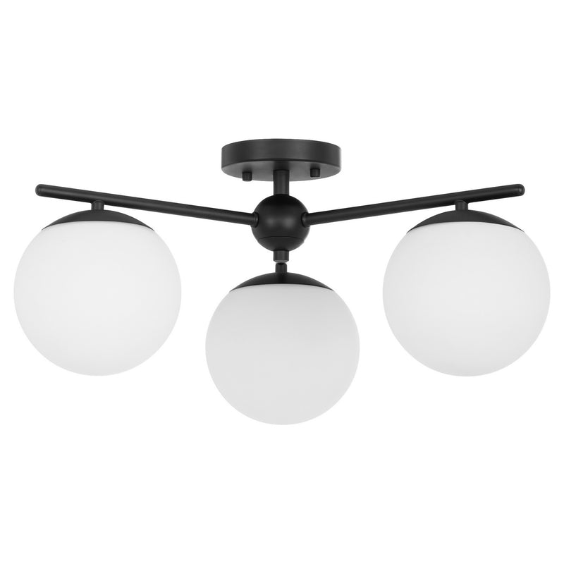 Quorum - 339-3-59 - Three Light Semi-Flush Mount - Jasper - Matte Black
