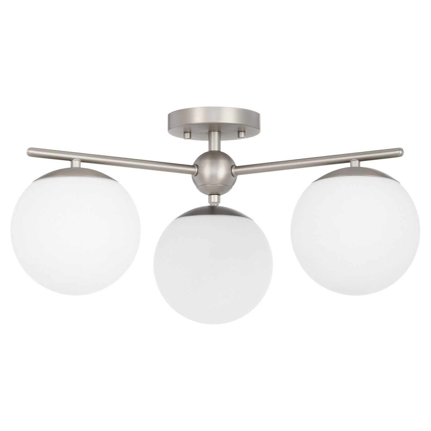 Quorum - 339-3-65 - Three Light Semi-Flush Mount - Jasper - Satin Nickel