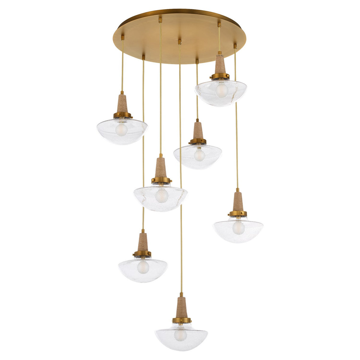Quorum - 692-7-47 - Seven Light Pendant - Stockport - Brushed Brass