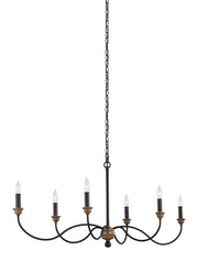 Generation Lighting - F3000EN/6DWZ/WO - Six Light Chandelier - Hartsville - Dark Weathered Zinc / Weathered Oak
