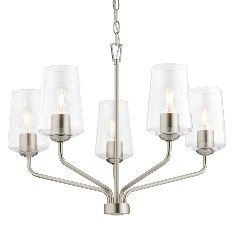 Progress Lighting - P400442-009 - Five Light Chandelier - Celino - Brushed Nickel