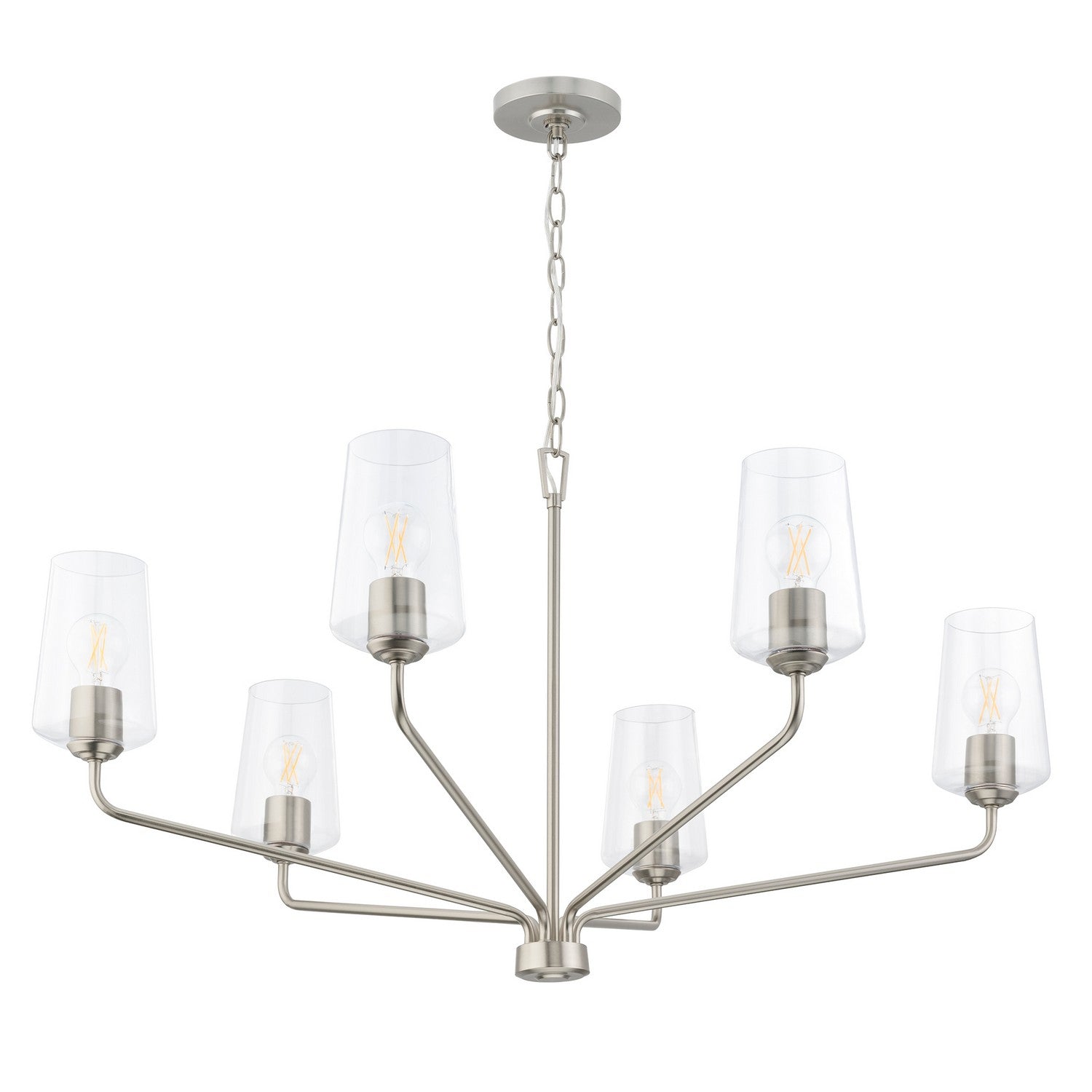 Progress Lighting - P400444-009 - Six Light Chandelier - Celino - Brushed Nickel