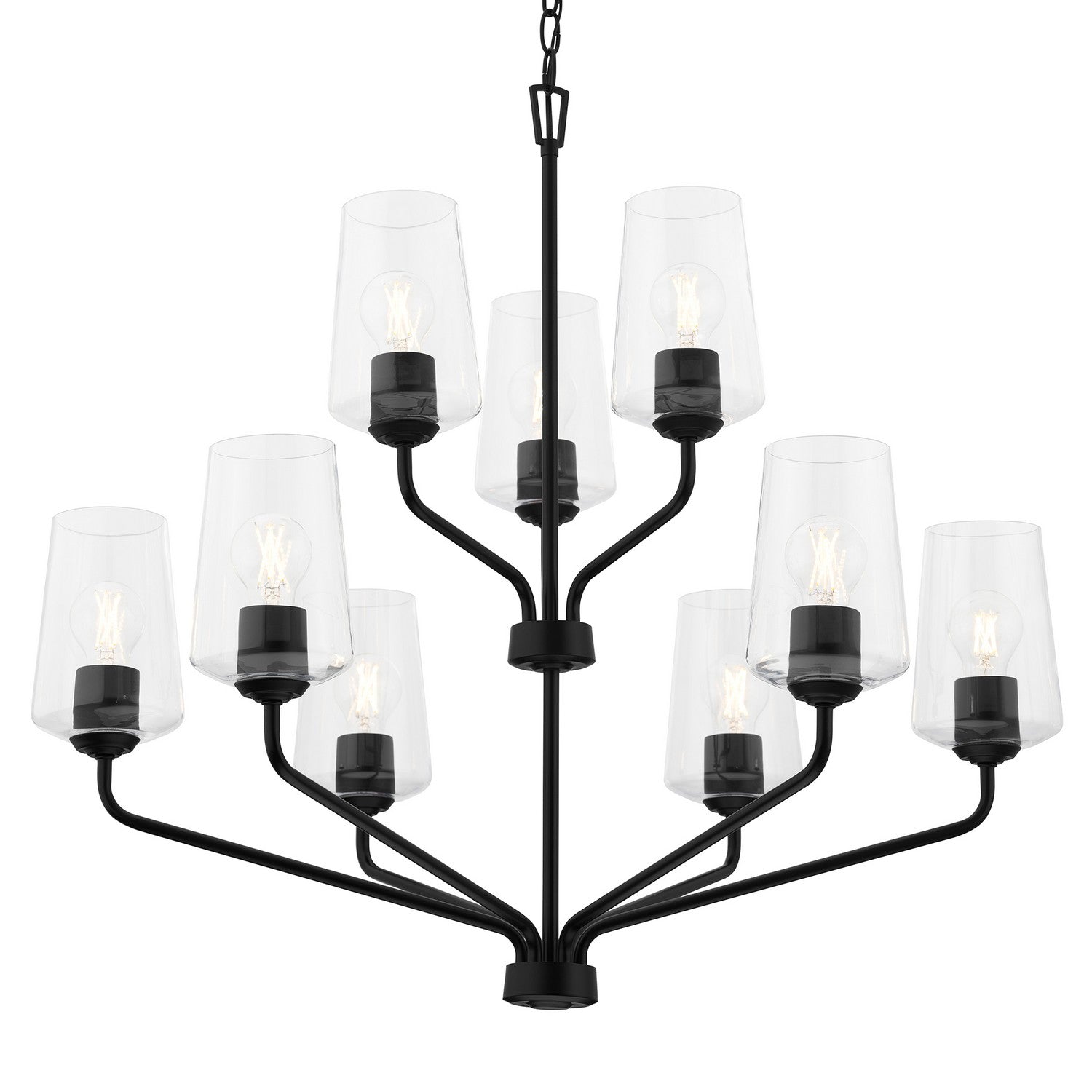 Progress Lighting - P400445-031 - Nine Light Chandelier - Celino - Black