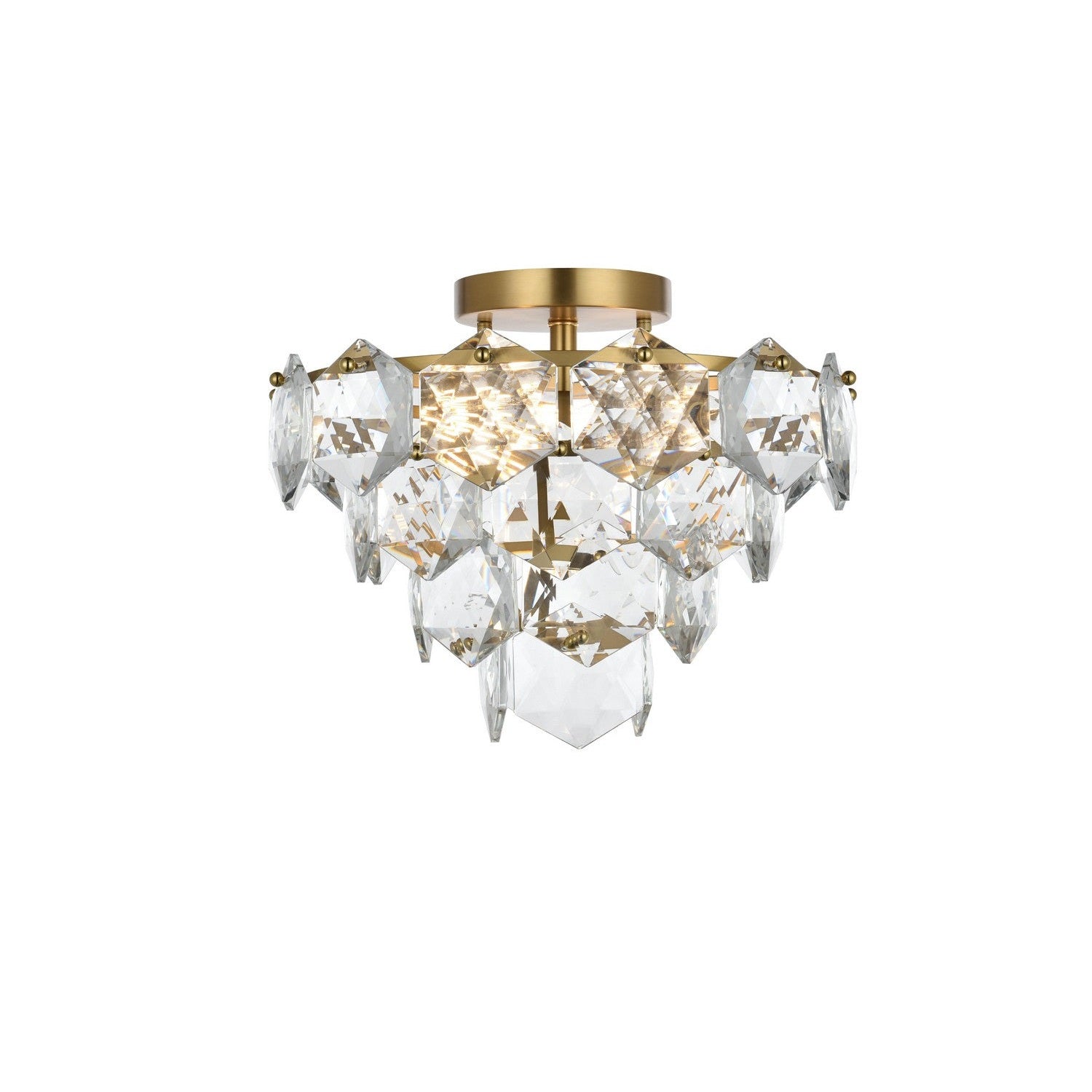 Elegant Lighting - 1050F16SG - Six Light Flush Mount - Adaline - Satin Gold