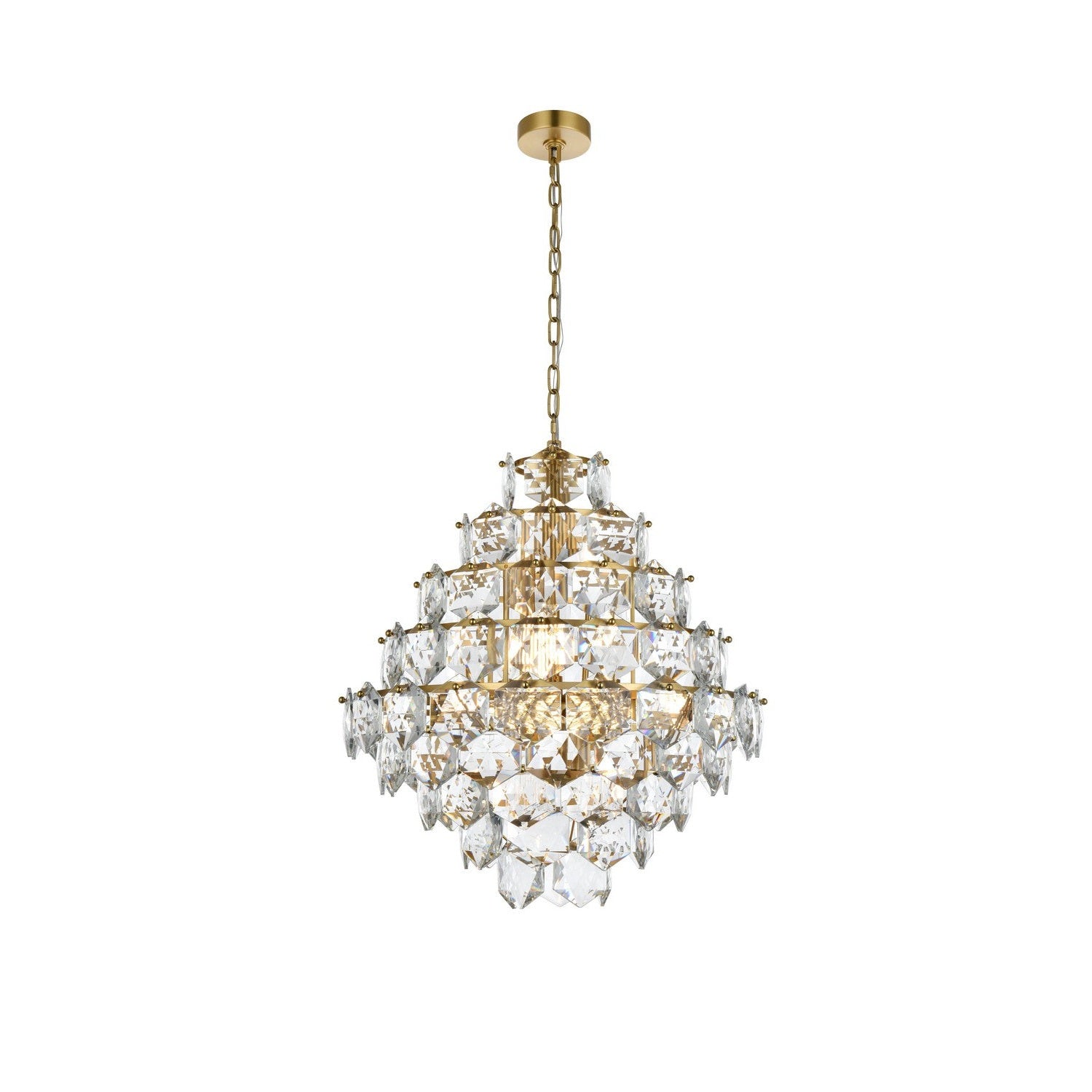 Elegant Lighting - 1050G24SG - 15 Light Chandelier - Adaline - Satin Gold