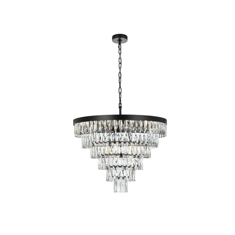 Elegant Lighting - 1060D27BK - 13 Light Chandelier - Josephine - Black