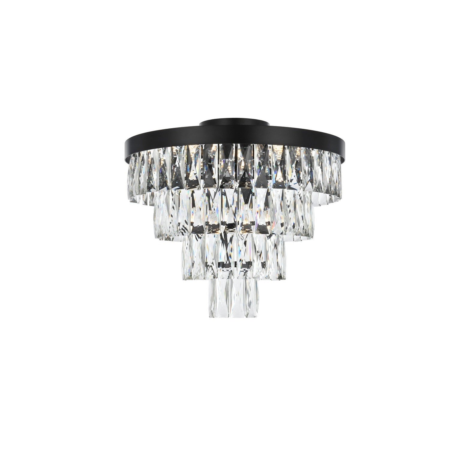 Elegant Lighting - 1060F18BK - Six Light Flush Mount - Josephine - Black