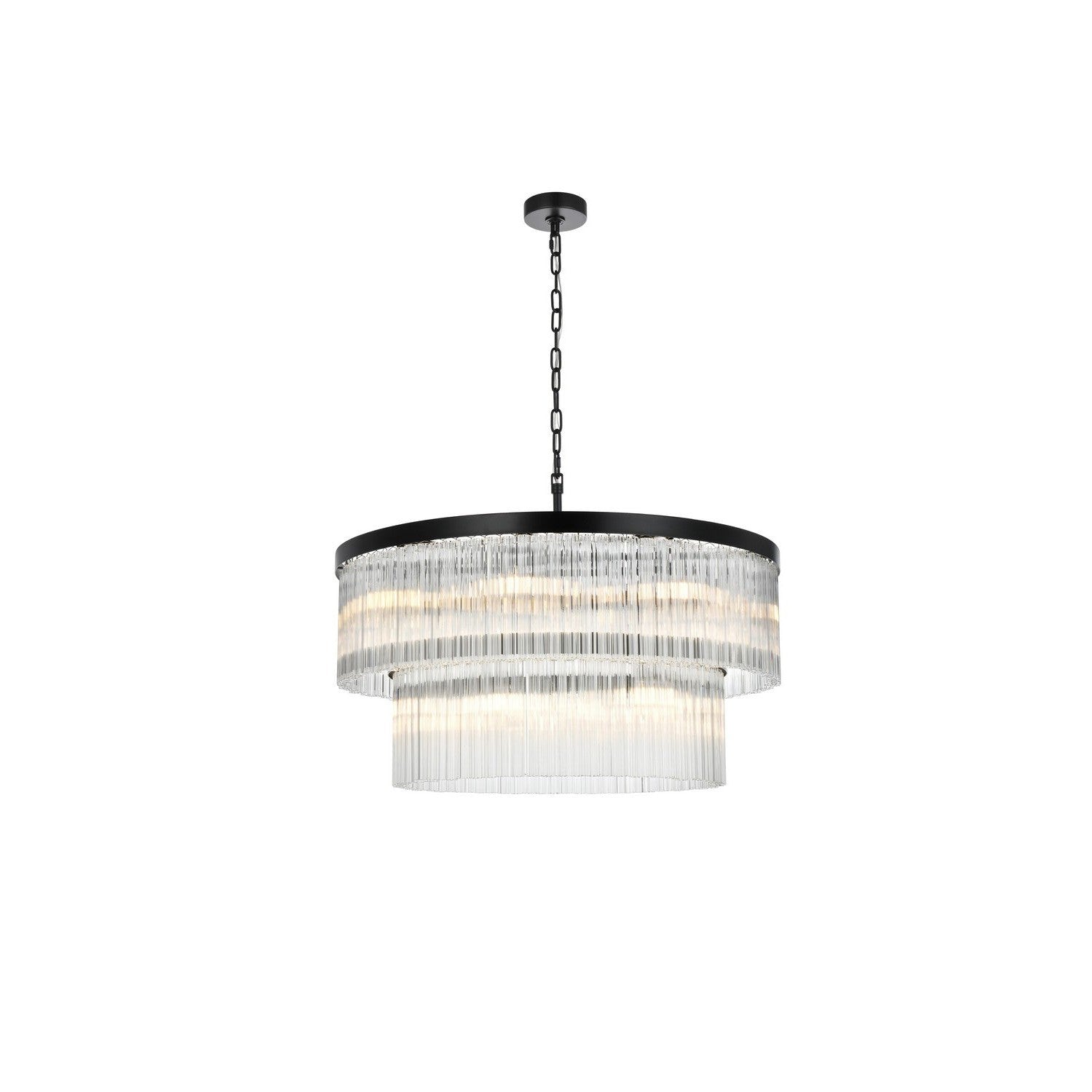 Elegant Lighting - 1070D32BK - 14 Light Chandelier - Harlow - Black