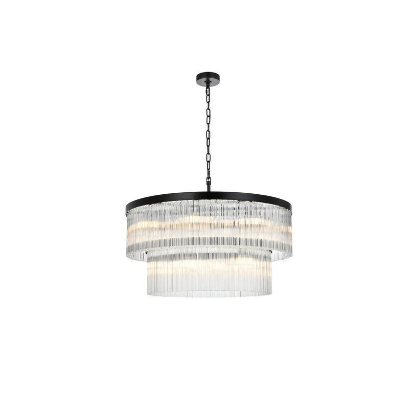 Elegant Lighting - 1070D32BK - 14 Light Chandelier - Harlow - Black