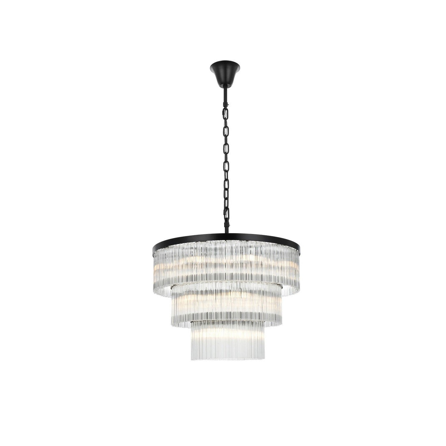 Elegant Lighting - 1070G32BK - 18 Light Chandelier - Harlow - Black
