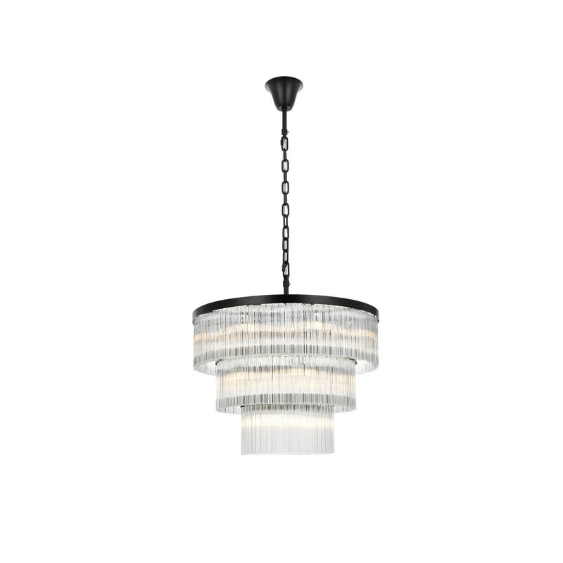 Elegant Lighting - 1070G32BK - 18 Light Chandelier - Harlow - Black