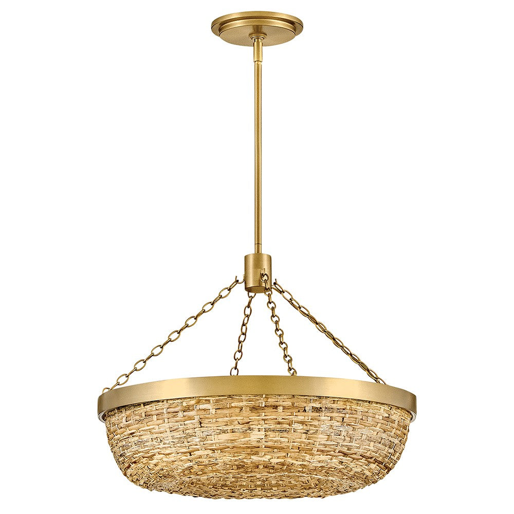 Hinkley - 48423LCB-NAT - LED Convertible Semi-Flush Mount - Sanibel - Lacquered Brass