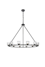 Elegant Lighting - 5100D48BK - 12 Light Chandelier - Cadence - Black
