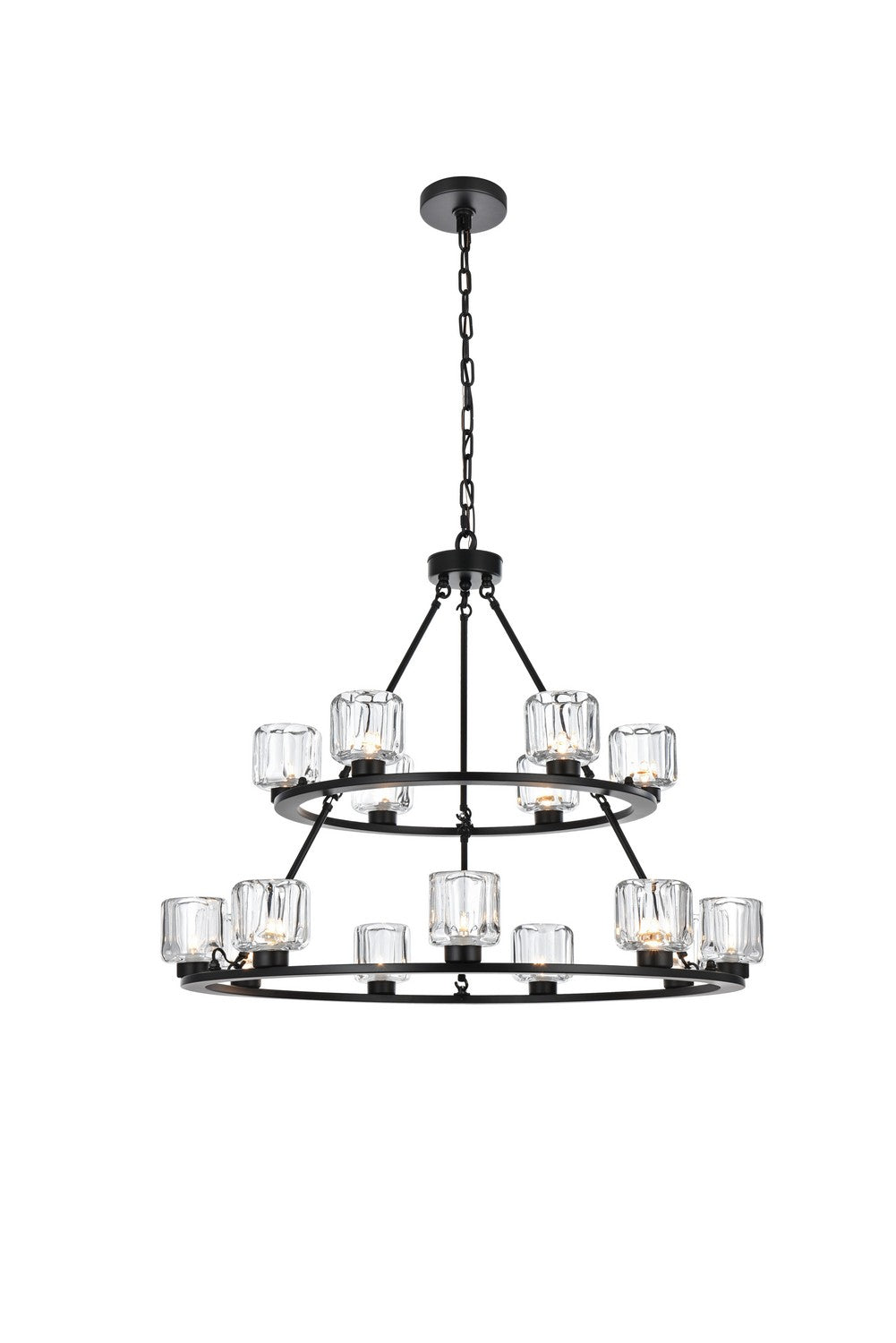 Elegant Lighting - 5100L236BK - 15 Light Chandelier - Cadence - Black
