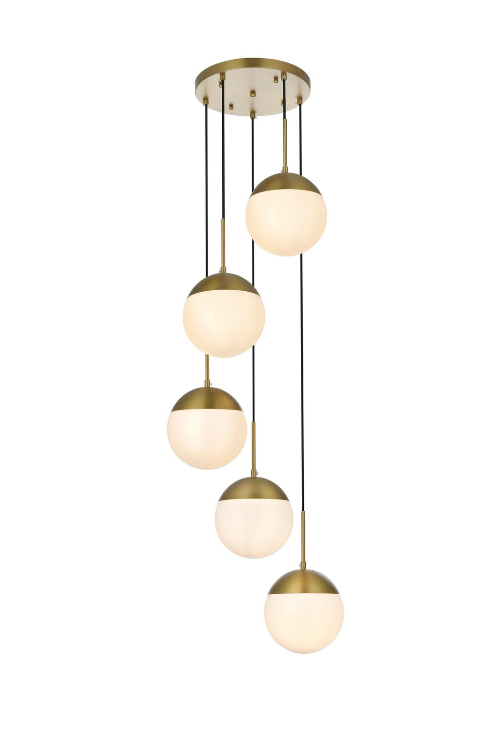 Elegant Lighting - LD6074SG - Five Light Pendant - Eclipse - Satin Gold