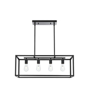 Elegant Lighting - LD723D31BK - Four Light Pendant - Judah - Black