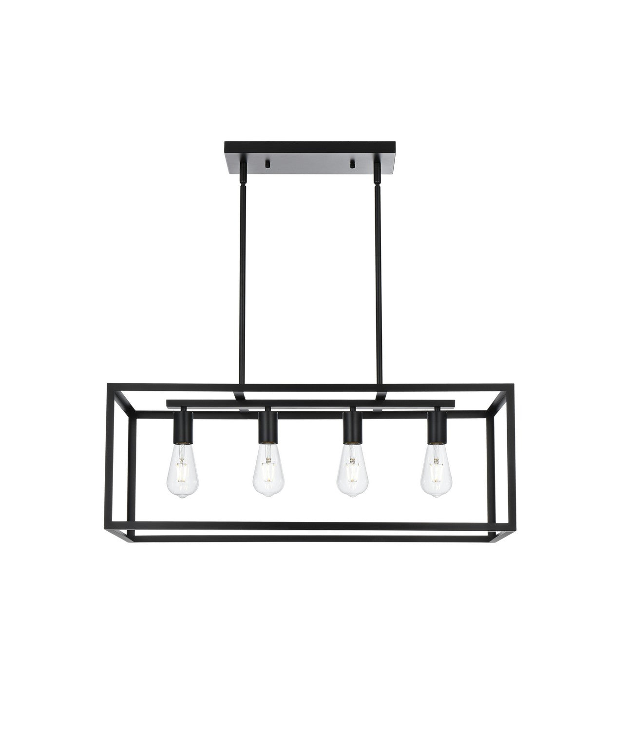 Elegant Lighting - LD723D31BK - Four Light Pendant - Judah - Black