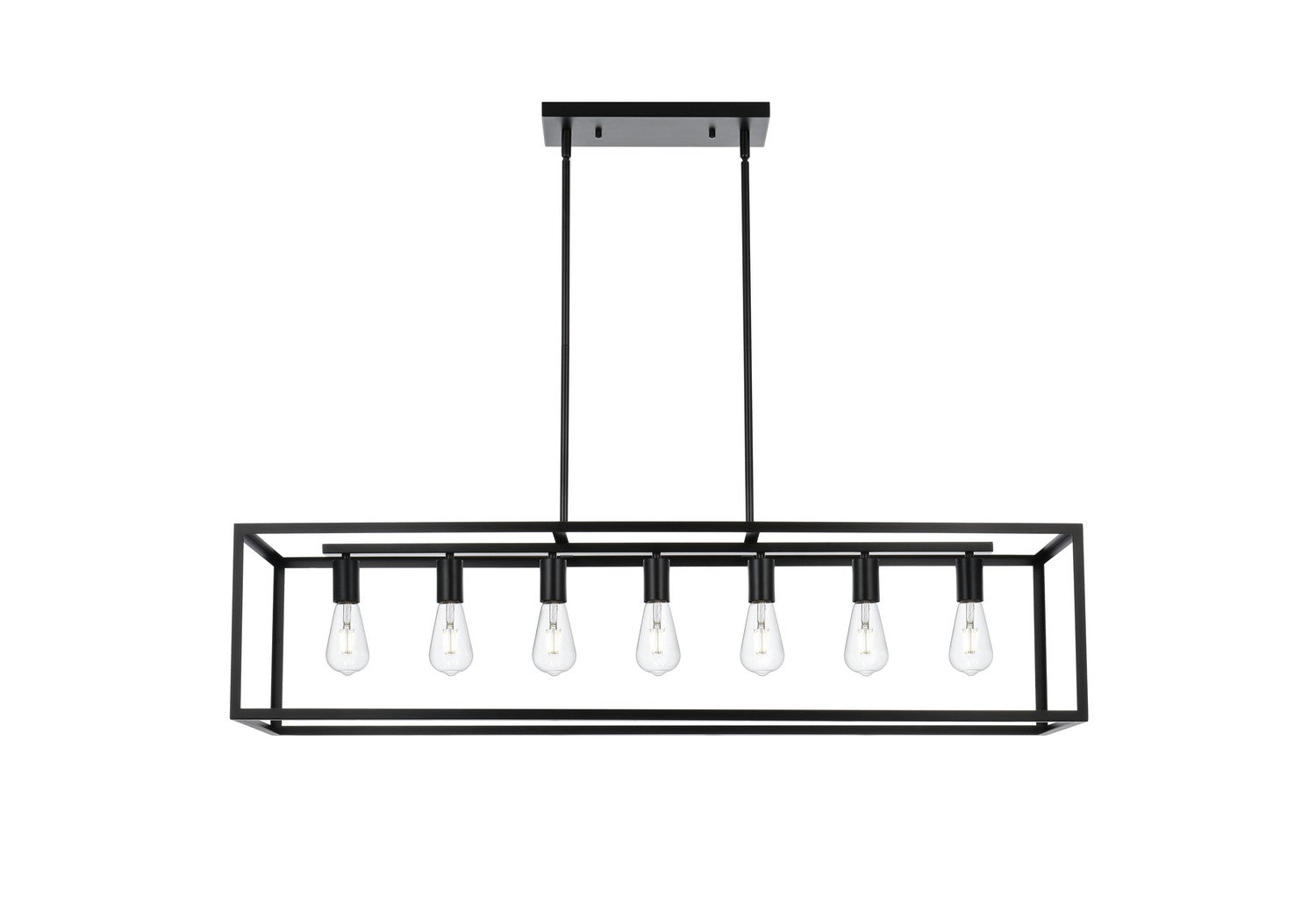 Elegant Lighting - LD723D47BK - Seven Light Pendant - Judah - Black