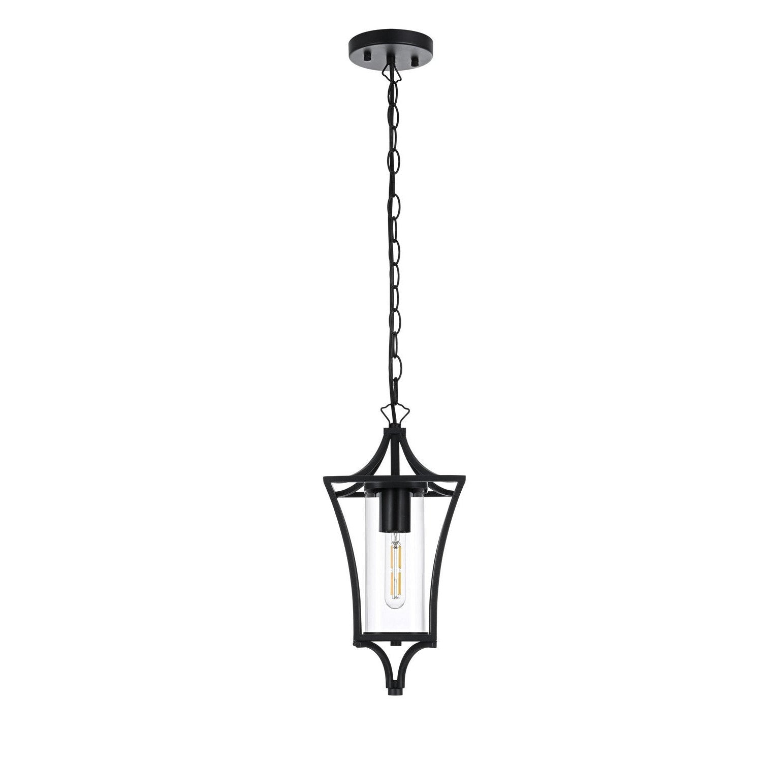 Elegant Lighting - OD311H15BK - One Light Outdoor Pendant - Belgrade - Black