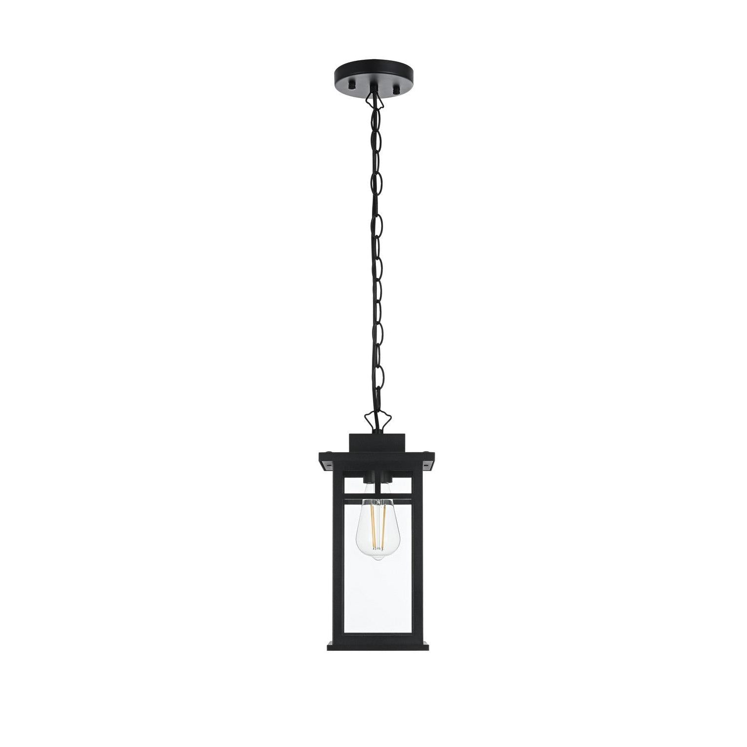 Elegant Lighting - OD313H14BK - One Light Outdoor Pendant - Mercer - Black