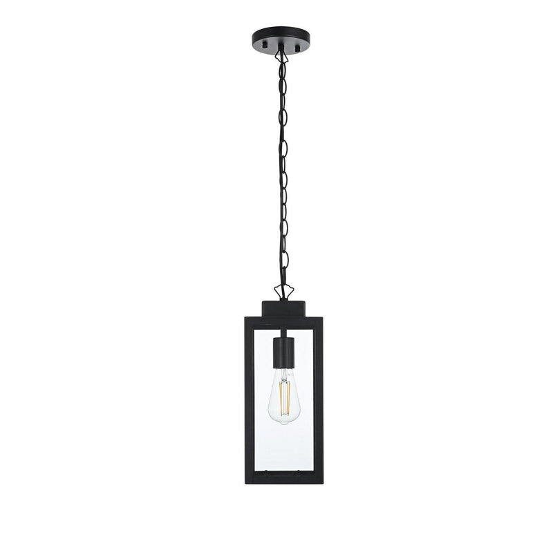 Elegant Lighting - OD330H15BK - One Light Outdoor Pendant - Hilton - Black