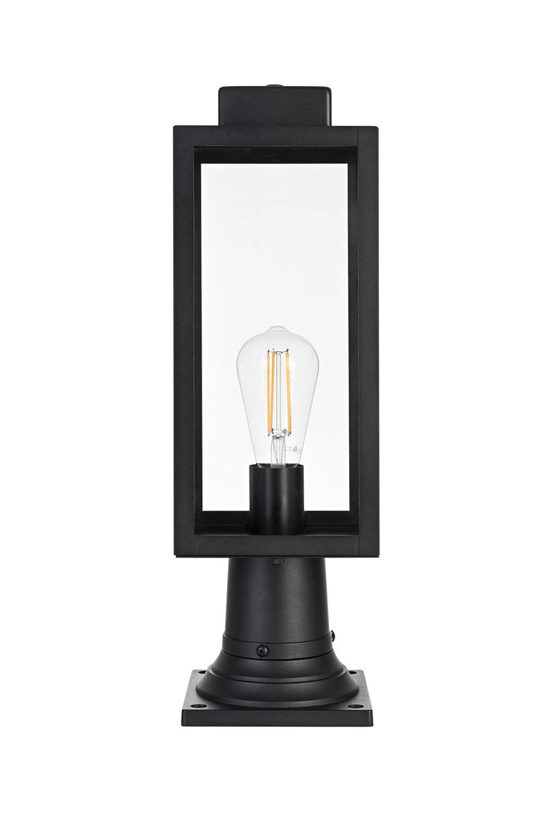 Elegant Lighting - OD330P19BK - One Light Outdoor Post Mount - Hilton - Black